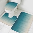 thumbnail image 4 of Teal Blue Ombre Bathroom Rugs Set Contemporary Gradient Abstract Non Slip Absorbent Soft Bath Mats 3 Piece Set with Bathroom Rug, U-Shaped Floor Mat, Toilet Seat Cover Large Size, 4 of 9