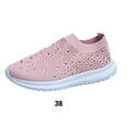 thumbnail image 3 of Lady Mesh Sneakers Crystal Shoes Casual Sneakers For Running Outdoor Rhinestone Trainers Breathable Soft Bottom Running Outdoor Walking Ladies Pink 38, 3 of 9