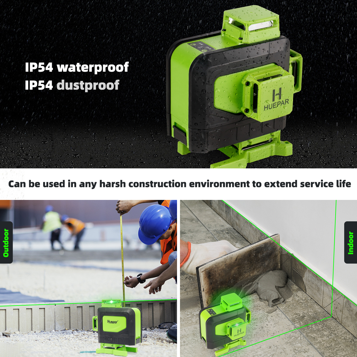 Huepar 4D Self-Leveling Green Laser Level with Remote Control photo 5