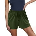 thumbnail image 4 of Summer Shorts for Women 2025 Trendy Solid Color Wide Leg Shorts Elastic High Waisted Shorts Drawstring Shorts with Pockets, 4 of 8