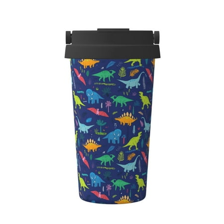 

Junzan Dinosaurs Adventure for Stainless Steel Vacuum Insulated Tumbler - Reusable Insulated Cold Brew Iced Coffee Cup Thermos -Gifts for Women Men Him Her