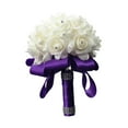 thumbnail image 3 of balikha Bride Bouquet Artificial Flowers Ornament Decor Wedding Bouquets Tossing Bouquet for Ceremony Festival Anniversary Engagement Purple, 3 of 9