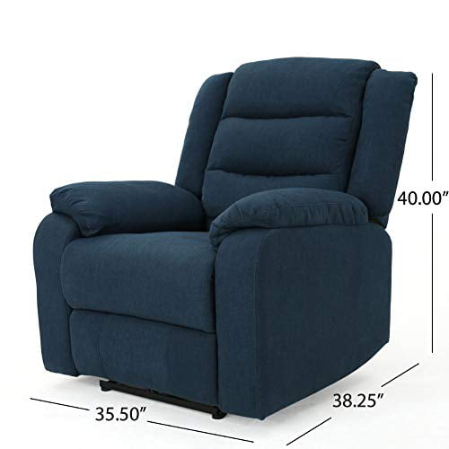 Navy Blue Black Christopher Knight Home Adrianne Cushioned Fabric Power Recliner