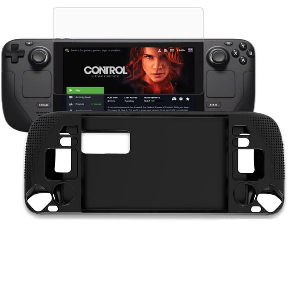 Protective Case for Steam Deck New Model 2022 with HD Screen Protector, Shock-Absorption, Anti-Slip & Scratch Design, Steam Desk Accessories