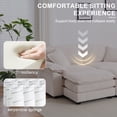 thumbnail image 3 of 84" Modular Sectional Sofa, Comfy Loveseat Sofa with Ottoman and Pillows, Corduroy Deep Seat Couch for Living Room, Sectional Couch and Sofa for Apartment,Office, Beige, 3 of 11