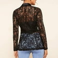 thumbnail image 5 of BiZtdJrK Women's Sheer Lace Jacket Blazer Elegant Lapel Neck Blazer Long Sleeve Casual Business Suit 2025 Fashion Fall Clothes Lightening Sale Black S, 5 of 9
