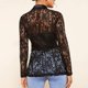 thumbnail image 5 of Cárdigan de moda para mujer, cuello alto, manga larga, informal, camiseta, blusa lisa, traje de encaje, cárdigan, abrigo para mujer, 5 of 9