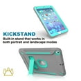 thumbnail image 4 of Allytech iPad 9.7 2018/2017 Case Shockproof, Hybird Rubber PC Hard Back Cover with Kickstand Drop Protection Bumper Anti-Scratch Kids Case for Apple iPad 9.7 6th 5th Generation, Gray+Skyblue, 4 of 10
