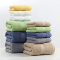 thumbnail image 3 of Xiao Hua Toalla de baño gruesa de color sólido para el hogar, suave, absorbente de agua, de terciopelo largo, de algodón puro, azul, juego de 2 piezas, 3 of 5