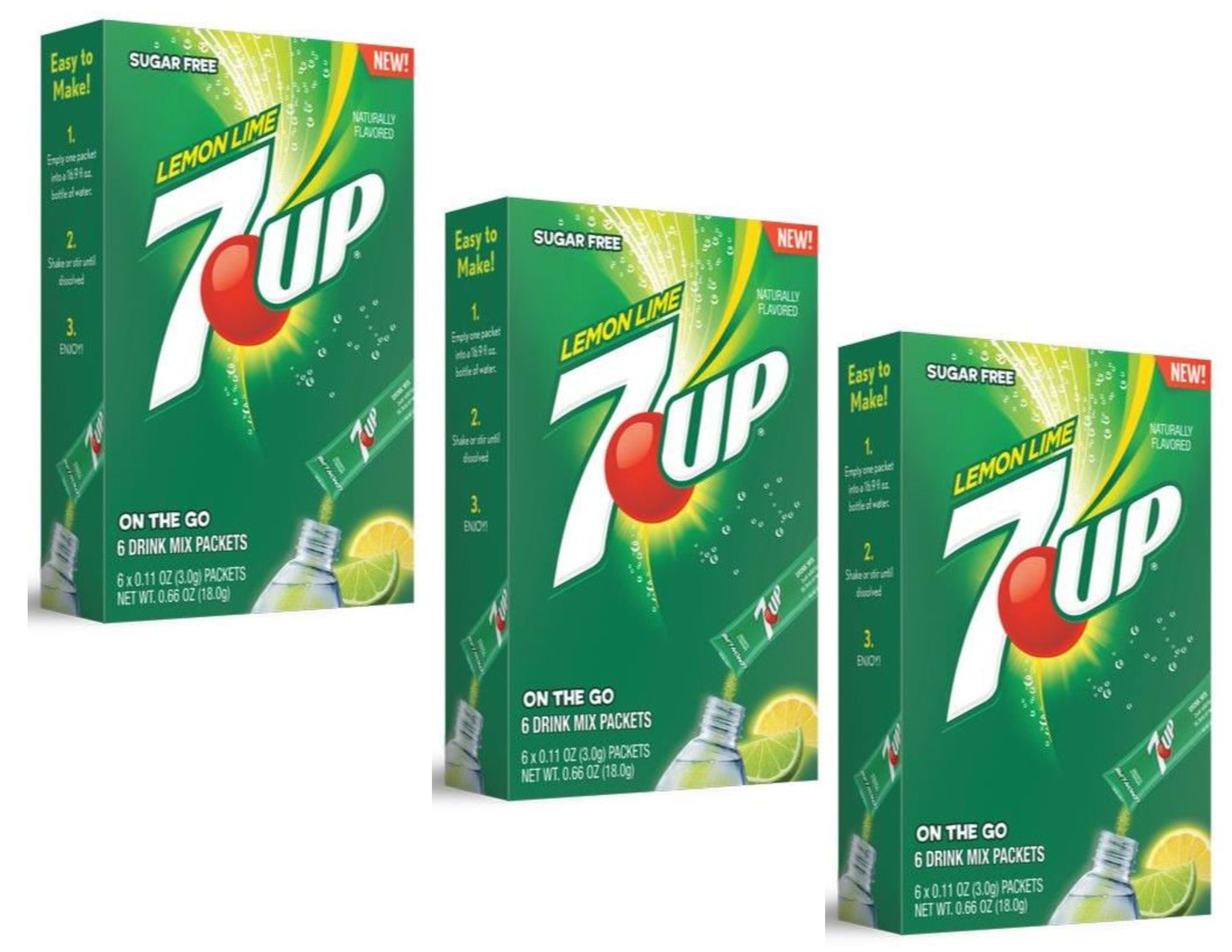 CGT 7Up Soda Lemon Lime Singles To Go Sugar Free Naturally Flavored
