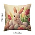 thumbnail image 5 of Vggrvlo Easter Pillow Covers 18x18 Bunny Eggs Polka Dot Cushion Case Decoration 3D Embroidered Velvet Rabbit Spring Cushion Case for Easter Bedroom Holiday Festivals Home Decorations, 5 of 7