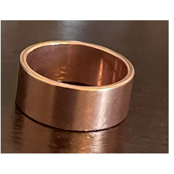 Pure Wide Copper 8mm Band Ring Smooth Plain Flat Texture Made in USA