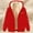Red, variant on Fznquz Fleece Plus Size Hoodies for Women Zip Up Long Sleeve Beige Winter Fashion Casual Pocket Warm Women's Clothing