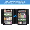 thumbnail image 3 of HUAXRON 55 inches Tall Metal Garage Storage Cabinets with Locking Doors and 4 Adjustable Shelves, Metal Storage Cabinet for Garage, Office, Home, Classroom, Assemble Required(Black), 3 of 4