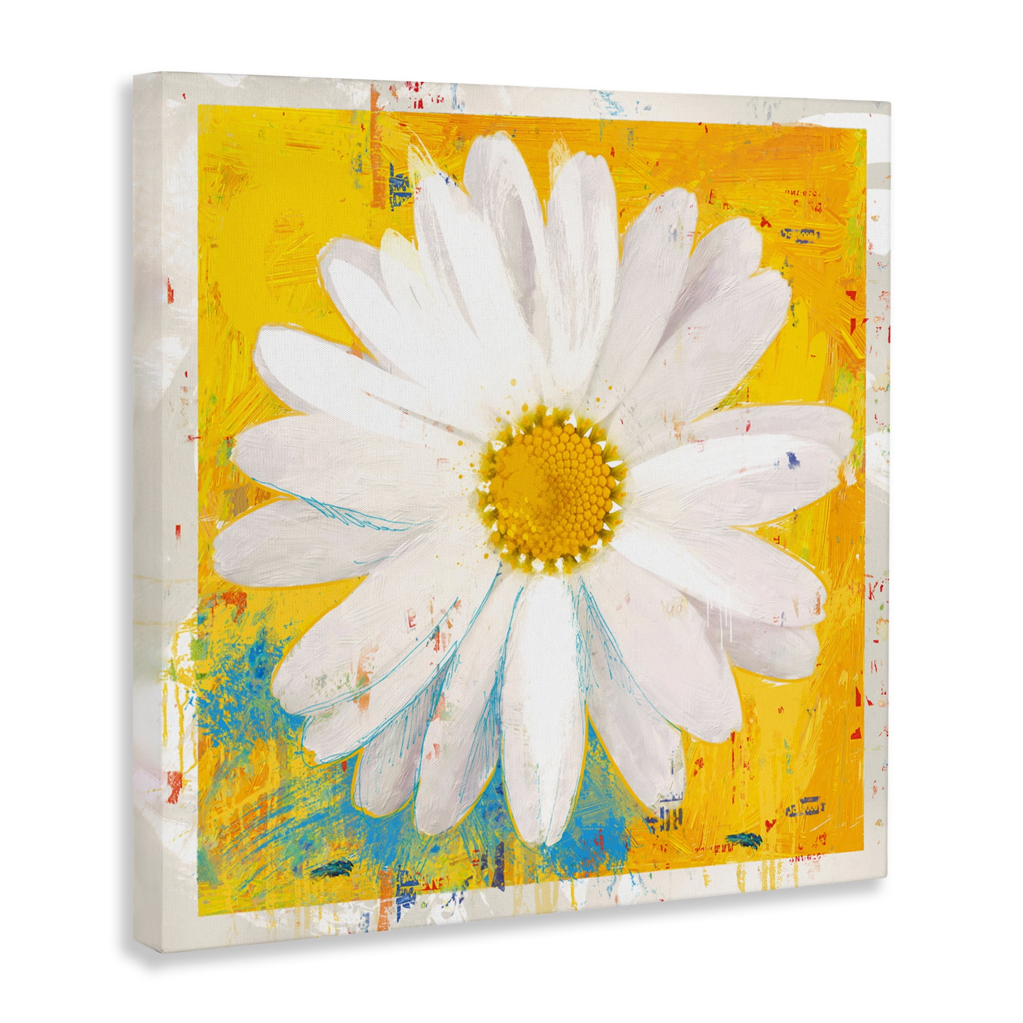 Stupell Industries Violet's Daisy on Yellow Canvas Wall Art, design by Porter Hastings