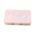 thumbnail image 1 of Organizador de congelador para dumplings, color rosa, con tapa individual y base transparente, ideal para almacenar y conservar alimentos en el refrigerador., 1 of 6