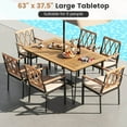 thumbnail image 4 of Costway 63-Inch Outdoor Dining Table for 6 People with Acacia Wood Tabletop & Metal Legs, 4 of 10