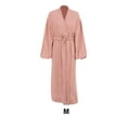 thumbnail image 3 of Vêtements de Nuit Décontractés pour Femmes Printemps Style Ouvert devant Vêtements de Nuit Simples pour Filles Robe de Nuit à Manches Longues Marron m, 3 of 9