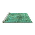 thumbnail image 2 of Ahgly Company Machine Washable Indoor Round Persian Turquoise Blue Traditional Area Rugs, 3' Round, 2 of 4