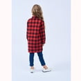 thumbnail image 5 of FUZHIQ Girls Long Sleeve Blouse Girls Toddler Plaid Pleated Mini Dress Button Down Plaid Flannel Shirts Long Sleeve Casual Dress Red,7-8 Years, 5 of 5