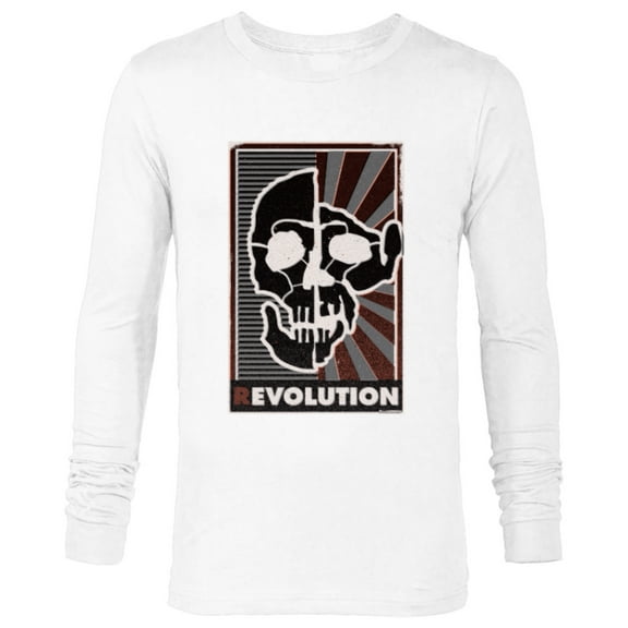 Planet of the Apes Evolution Revolution Human and Ape Skulls - Long Sleeve T-Shirt for Men - Customized-White