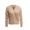 thumbnail image 4 of QASIEATN Sweaters for Graceful Women Fashion, Wool Long Sleeve Lightweight Summer V Neck Cardigan Button Down Cable Knit Sweaters, Womens Fall Tops, 4 of 5