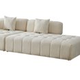 thumbnail image 2 of Modular Sectional Sofa Set with 2 Single Seats and a Loveseat, Linen Armless Sofa with Plastic Legs and Tufting Backrest, Modern Upholstered Sofa for Living Room, Apartment and Small Space, Beige, 2 of 6