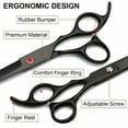 thumbnail image 6 of Profional Dog Grooming Scissors Kit Black 6 in 1 Dog Shears for Grooming 6CR Premium Stainl Steel Grooming Scissors Kit for Dogs Cat Pet, 6 of 8