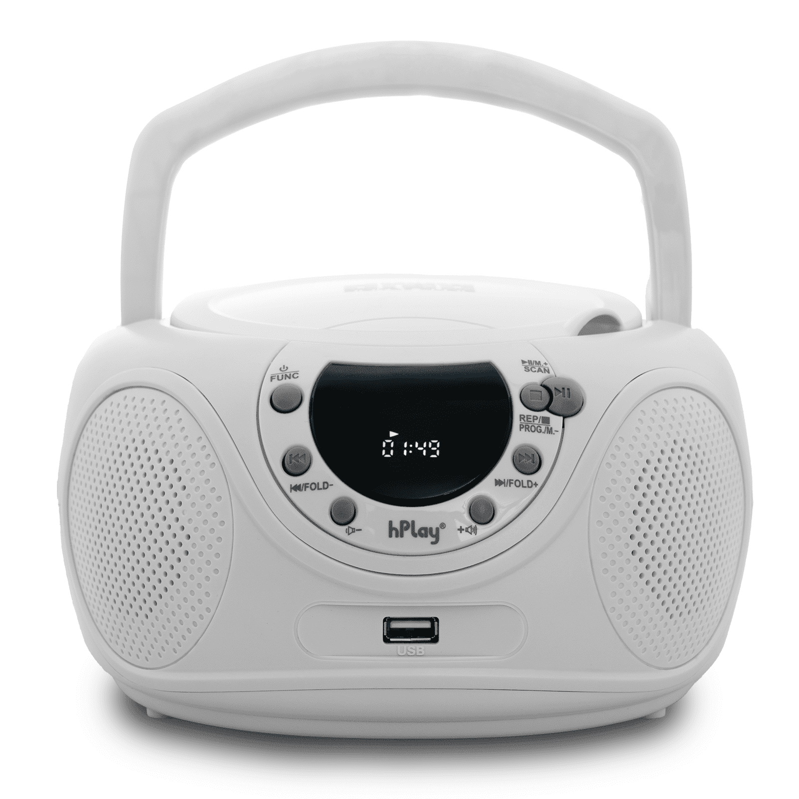 hPlay P16 Portable CD Player Boombox Bluetooth White photo 1
