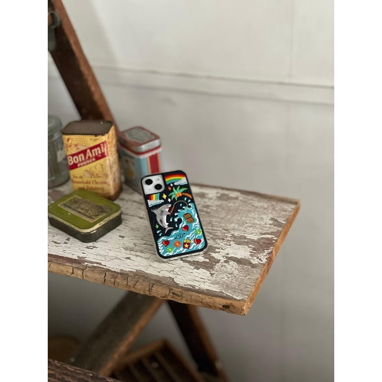 Zero Gravity Fish Burger Phone Case for iPhone 14 & 14 Pro - Clear Phone Case with Embroidered Design, Shockproof Protective Clear Case with Raised Zero Gravity Fish Burger Phone Case for iPhone 14 & 14 Pro - Clear Phone Case with Embroidered Design, Shockproof Protective Clear Case with Raised