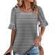 thumbnail image 2 of Blusas de Manga Corta para las Mujeres, Moda Verano Impreso, Blusas de Cuello Redondo, Chaqueta de Manga Corta para las Mujeres, 2 of 8
