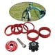 thumbnail image 3 of Espaciador De Auriculares De Bicicleta De 3x1 1/8 Pulgadas Con Tapa , Juego De Tuercas De Estrella Para Auriculares, Color Rojo, 3 of 7