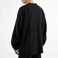 thumbnail image 6 of Dolkfu Crew Neck Shirts for Men Pullover Henley T-Shirt Button Long Sleeve Loose Fit Mens T Shirt L, 6 of 9