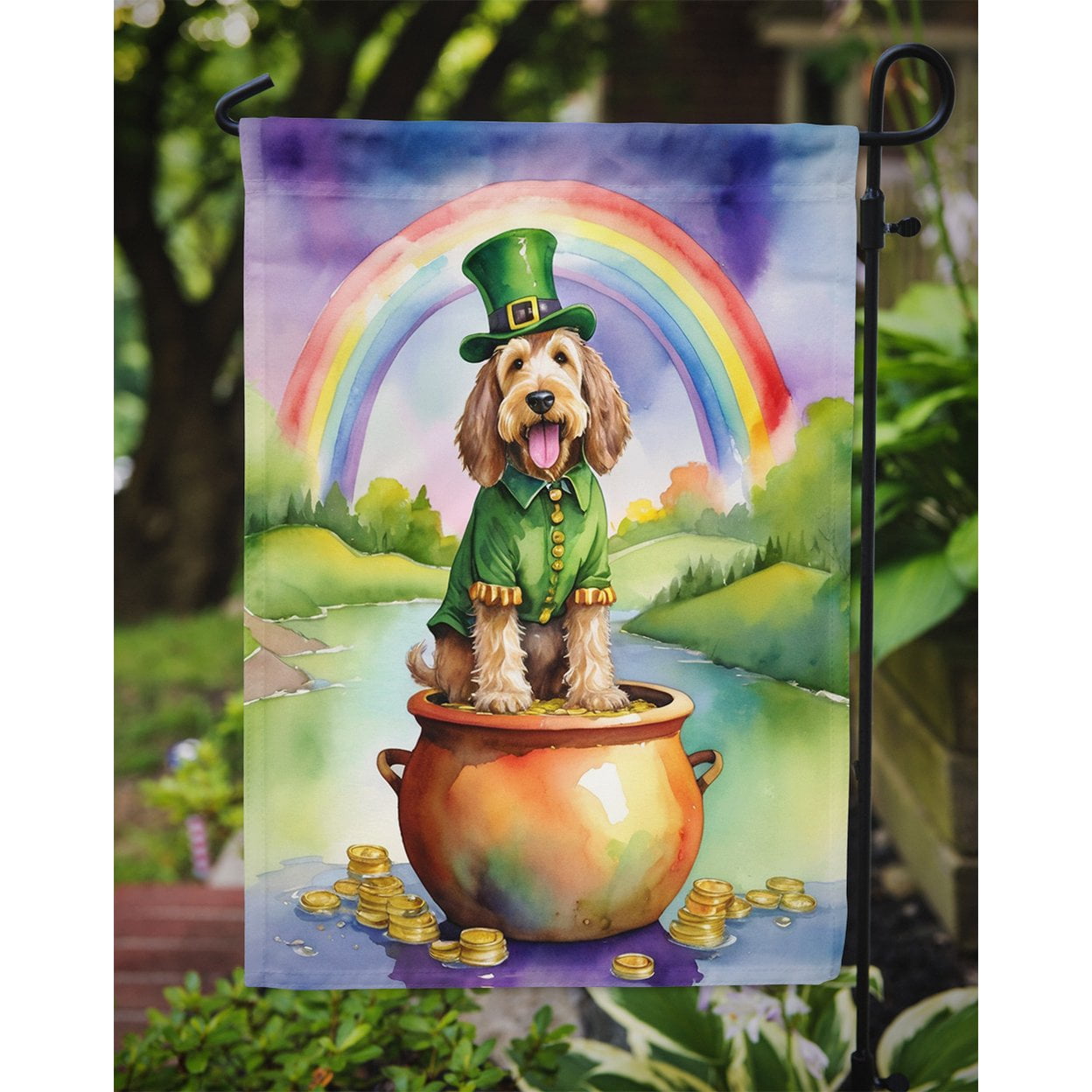 Otterhound St Patrick's Day Garden Flag 11.25 in x 15.5 in
