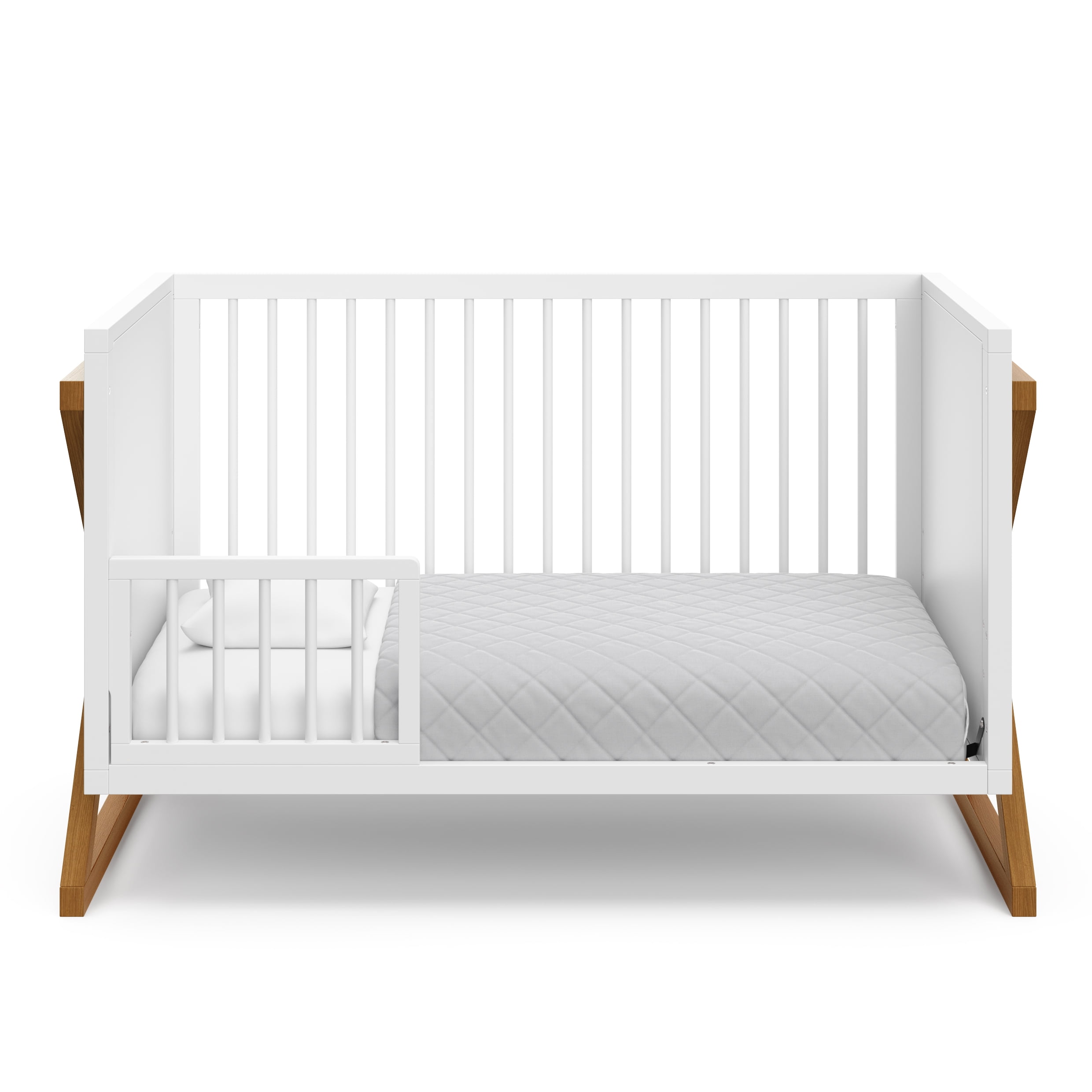 Storkcraft Equinox 3-in-1 Convertible Baby Crib, White with Vintage Driftwood