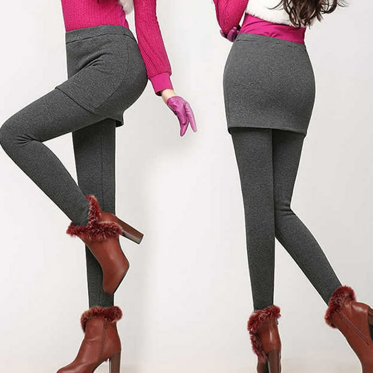 Slim Autumn Winter Stretch Tight Pants Women Velvet Skirt Leggings