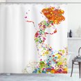 thumbnail image 1 of Ambesonne Floral Shower Curtain, Summer Lady Silhouette, 69"Wx84"L, Multicolor, 1 of 3