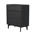 thumbnail image 4 of 3-Drawer Groove Handle Solid Wood Dresser - Black, 4 of 5