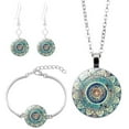 thumbnail image 1 of Ayyufe Mandala Set Flower Pattern Meaningful Wear-resistant Mandala Necklace and Earrings Set Birthday Valentine Friendship Gift, 1 of 6