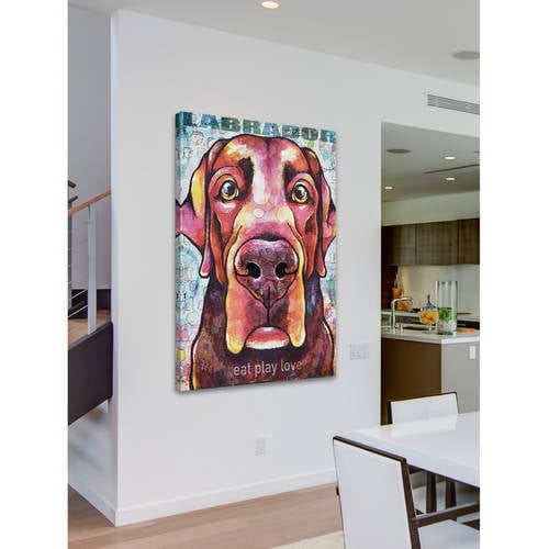 Marmont Hill - "Labrador Pop Art" by Stephanie Gerace Painting Print on Wrapped Canvas