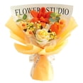 thumbnail image 2 of Ramo de flores de ganchillo, ramo de flores artificiales, decorativo, creativo, tejido a mano. flor rosa amarilla, 2 of 9