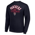 thumbnail image 2 of Men's Starter Navy Florida Panthers Stick And Puck Logo Fleece Pullover Sweatshirt, 2 of 3