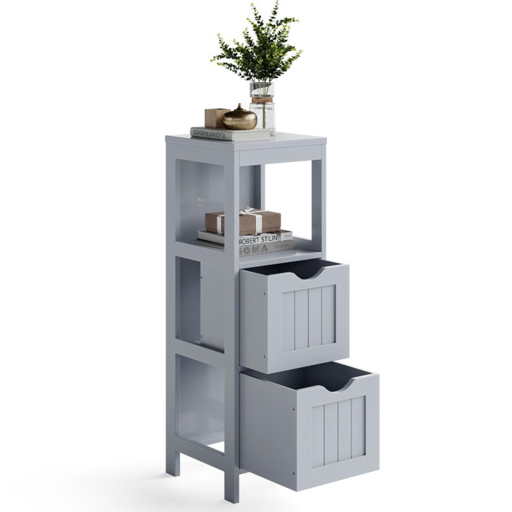 Finihen Bathroom Storage Cabinet, Bathroom Floor Cabinet, Bathroom Floor Storage Cabinet with 2 Drawers for Small Space, for Bathroom, Living Room, Bedroom, Kitchen, Gray Finihen Bathroom Storage Cabinet, Bathroom Floor Cabinet, Bathroom Floor Storage Cabinet with 2 Drawers for Small Space, for Bathroom, Living Room, Bedroom, Kitchen, Gray