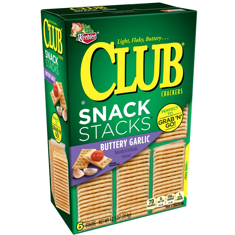 Keebler Club Snack Stacks Buttery Garlic Cracker 12.5 oz