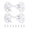 thumbnail image 1 of Uxcell 2 paquetes de pestillo de gancho y ojo de 2 pulgadas para puerta de granero de acero inoxidable, blanco, 1 of 7