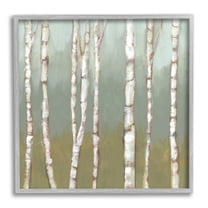 Stupell Industries Contemporary Birch Tree Forest Striped White Bark Painting, 17 x 17, Design by Jennifer Goldberger