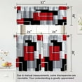 thumbnail image 3 of Red Thin Kitchen Curtains Tiers and Valances Set 3 Piece for Windows Geometric Modern Art Kitchen Window Curtains Set,Grey and Black Valances for Living Room(36" Tiers Set), 3 of 6