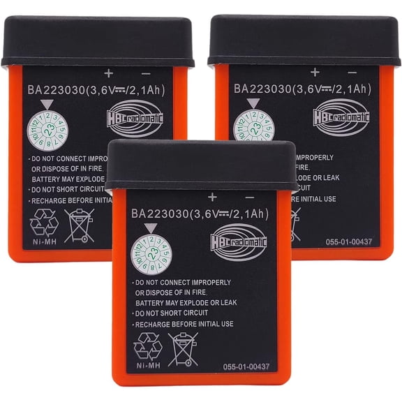 (3 Pack) 3.6V 2100mAh BA223030 Rechargeable Battery for HBC Crane Remote Control, HBC BA223030 / BA223000 / FUB6 Battery