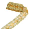thumbnail image 1 of Uxcell Cinta de Encaje de Lentejuelas, 2.4 Pulgadas 10 Yardas, Tela de Lentejuelas en Forma de Diamante para Costura de Bricolaje, Cortina, Vestido, Ropa de Novia, Dorado Oscuro, 1 of 7