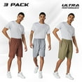 thumbnail image 2 of Ultra Performance 3 Pack Mens Shorts Casual Men's Athletic Short Workout Gym Shorts for Men with Zipper Pockets, Small - 5X, 2 of 7